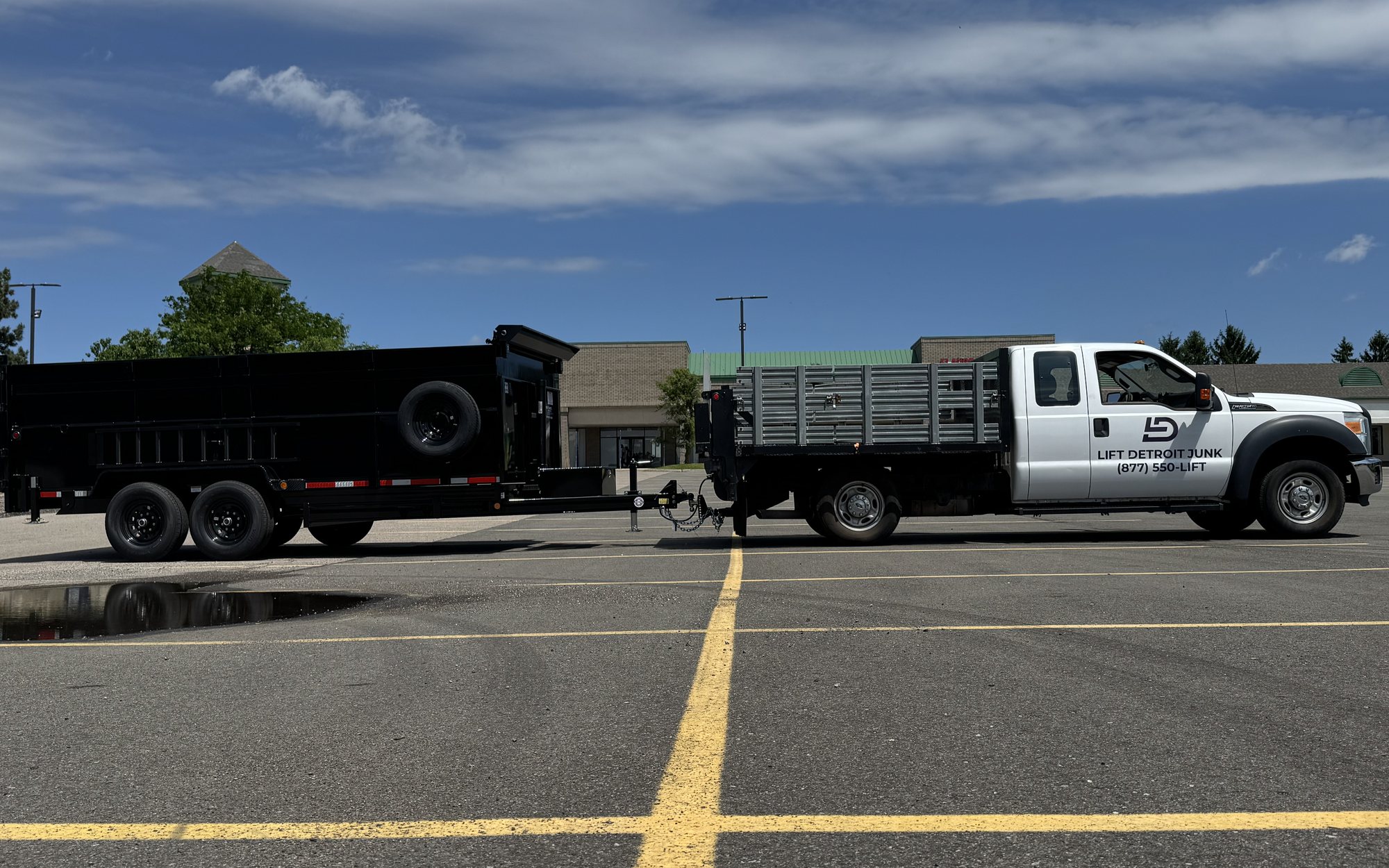 The Lift Detroit Junk flatbed truck and dump trailer
